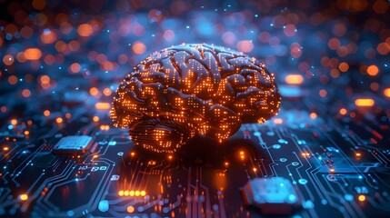 Intelligent Brain Circuitry Technology Neural Network Innovation Visualization | AI Generated