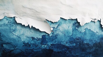 Fototapeta premium Peeling White Paint Over Blue Concrete Wall