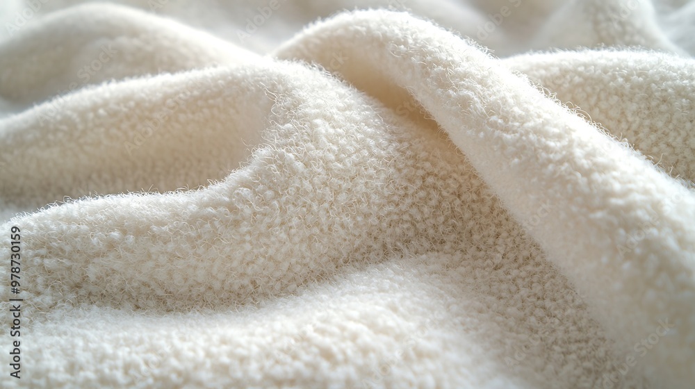 Poster white fleece fabric texture plush cloth surface background : generative ai