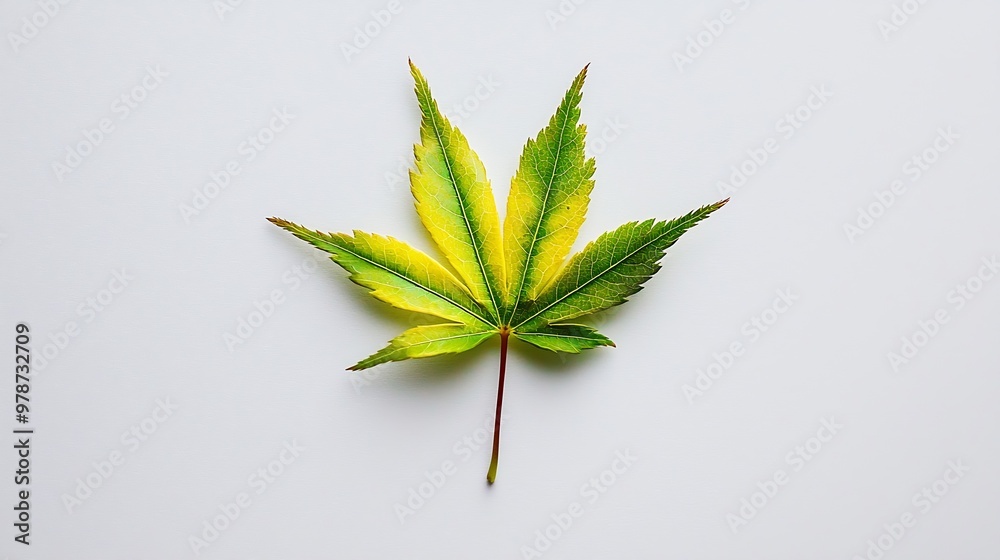 Aufkleber maple tree leaf isolated on white background : generative ai
