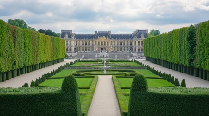 Obraz premium The Royal Palace of Brussels with its grand architecture and formal gardens.