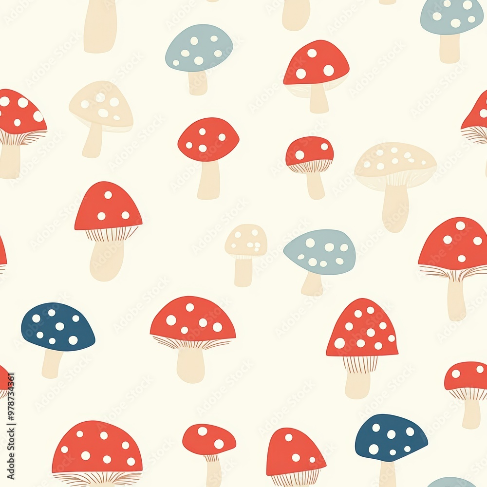 Sticker cute mushroom pattern.