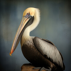 Fototapeta premium Brown Pelican in Flight, Coastal Wildlife Photography, Marine Bird