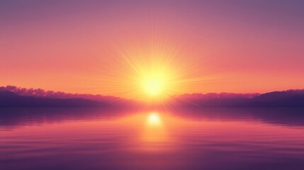 A sunrise weather icon with the sun rising over a flat horizon, casting soft morning rays.