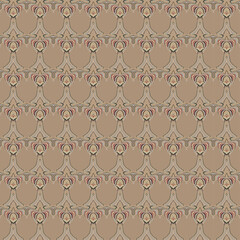 Dark beige background with an unusual pattern of many colored lines.