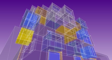  architecture modular facades 3d illustration