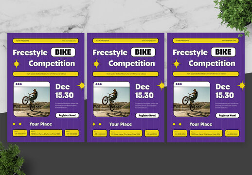 Purple and Yellow BMX Flyer
