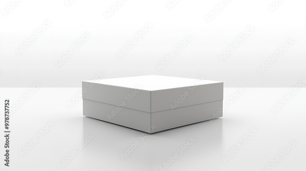 Poster white cardboard box isolated on white background : generative ai