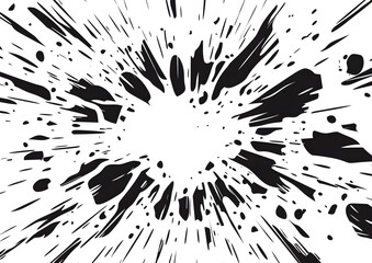 Cracked Surface Texture with Grunge Splatter Effect in Black and White