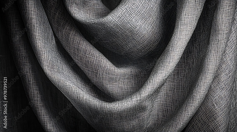 Poster Gray Fabric Texture Background Pattern : Generative AI