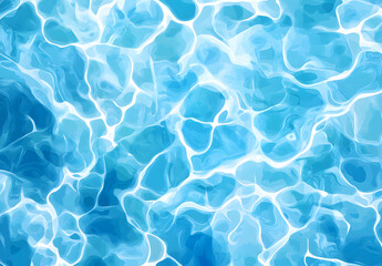 Fototapeta premium Realistic Blue Water Ripples with Sunlight Reflections on a Calm Surface