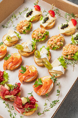 catering appetizers in the box, take away