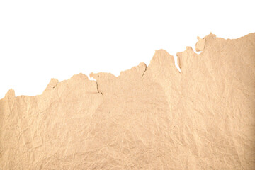 torn and wrinkled kraft paper, wallpaper and fiber paper texture