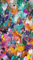 Fototapeta premium Vivid colors blend in swirling patterns showcasing artistic expression on canvas