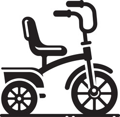 Kids tricycle silhouette vector illustration isolated on a white background