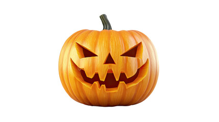 Obraz premium Halloween jack-o-lantern pumpkin with a spooky face isolated on white