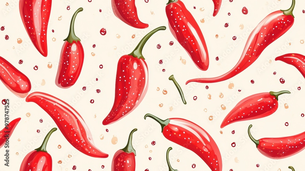 Canvas Prints chili pepper pattern.