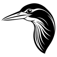Fototapeta premium heron silhouette isolated on white