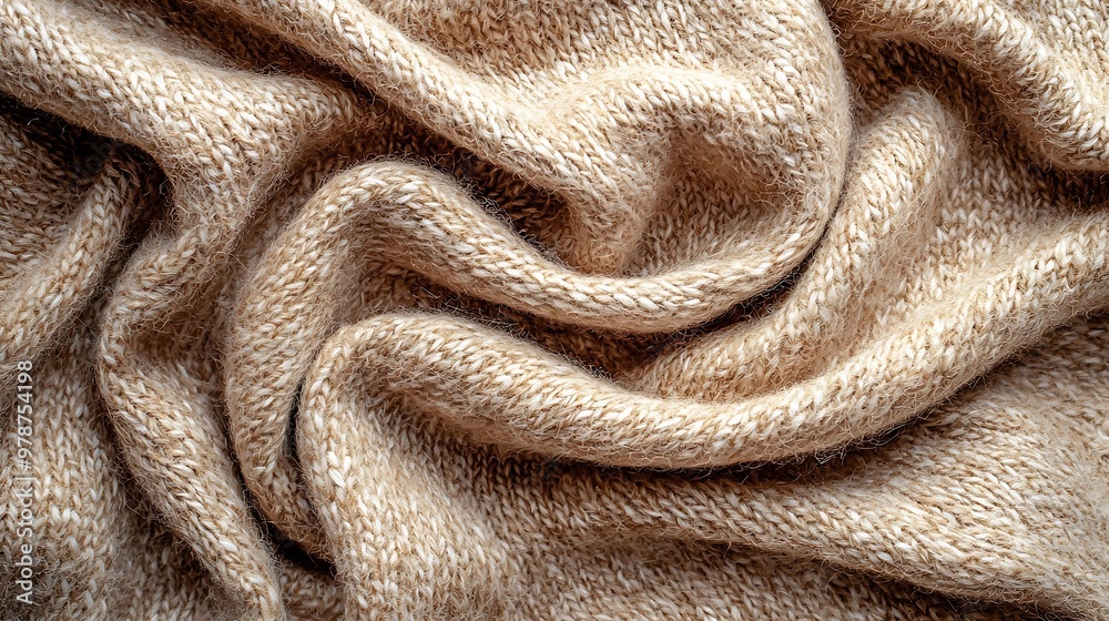 Poster Soft Woolen Fabric Texture Top View : Generative AI