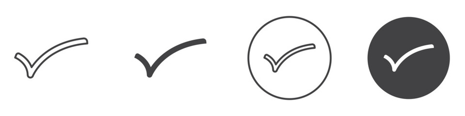 Checkmark Icon thin line illustration