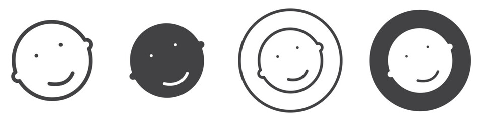 Fototapeta premium Child face icon thin line illustration