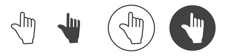 Cursor hand icon thin line illustration