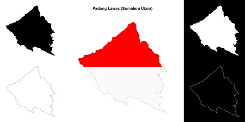 Padang Lawas blank outline map set © David Zydd