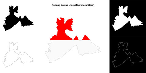 Padang Lawas Utara blank outline map set © David Zydd