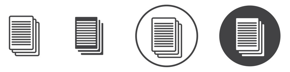 Documents icon thin line illustration