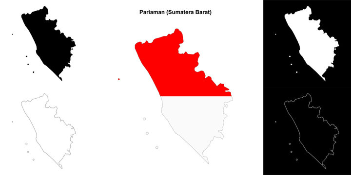 Pariaman blank outline map set