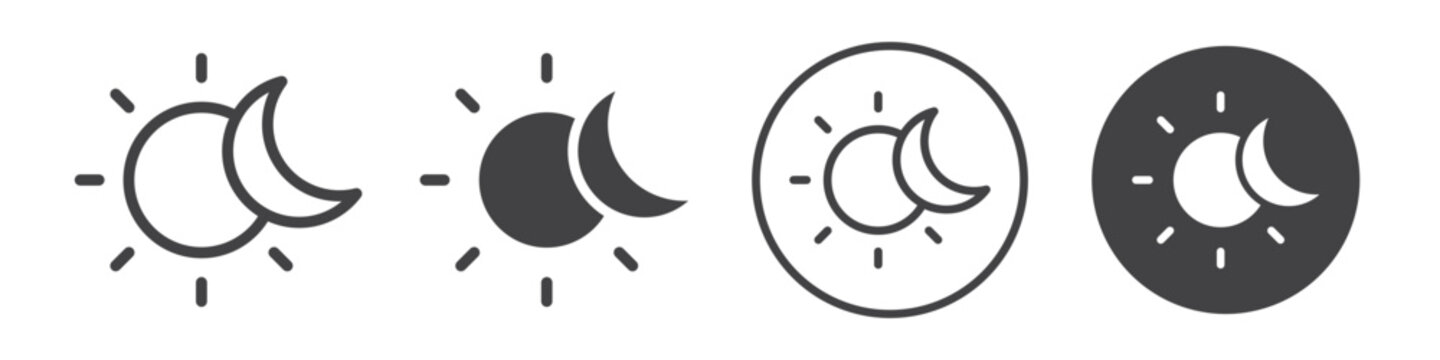 Eclipse icon thin line illustration