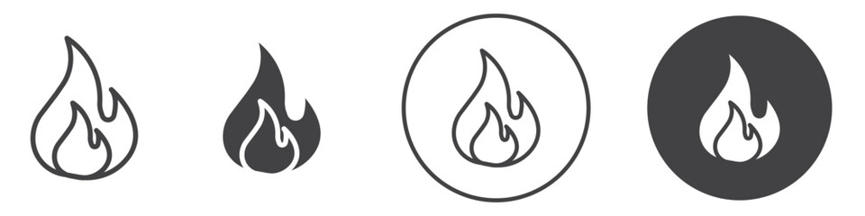 Flame icon thin line illustration
