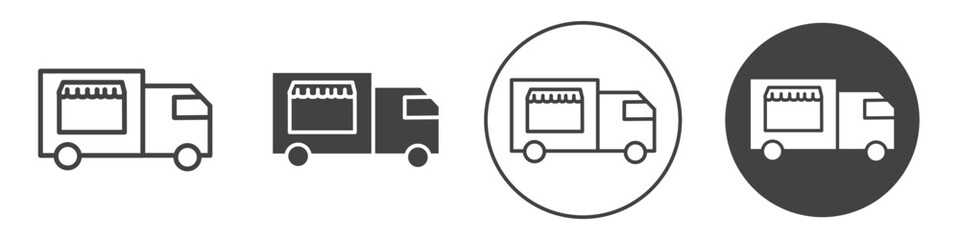 Food truck icon thin line illustration