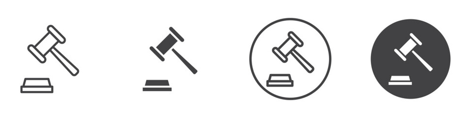 Gavel icon thin line illustration