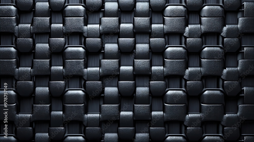Poster Abstract Seamless Vector Chainlink Pattern on Dark Gray Background : Generative AI