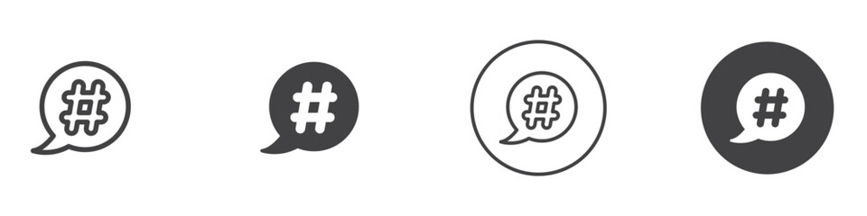 Obraz premium Hashtag icon thin line illustration