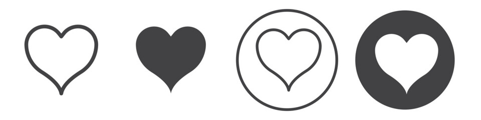 Heart icon thin line illustration