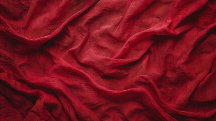 Obraz premium Red Crumpled Fabric Background : Generative AI