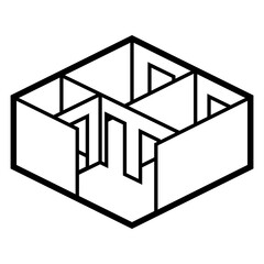 Apartment icon in isometry style. Real estate image for website, app, logo, UI design.