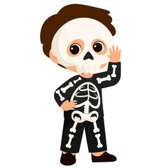 Halloween Character Skeleton Costume Illustration