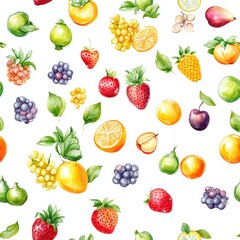 Watercolor Fruit Pattern.