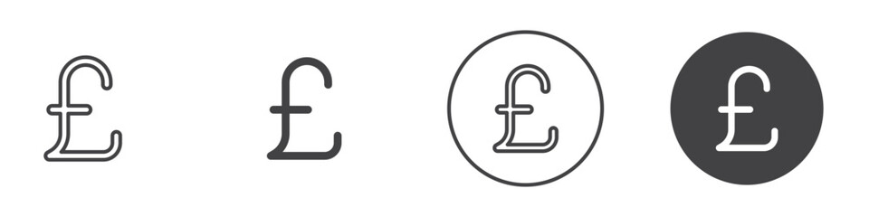Pound Icon thin line illustration