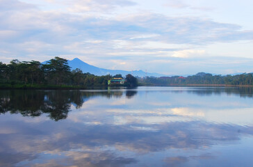 Bogor, West Java, Indonesia, September 17, 2024. Cibinong as the capital of Bogor Regency has 3 large lakes that can accommodate rainwater and control the risk of flooding.
