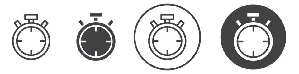 Stop watch icon thin line illustration
