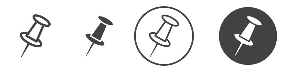 Thumbtack icon thin line illustration