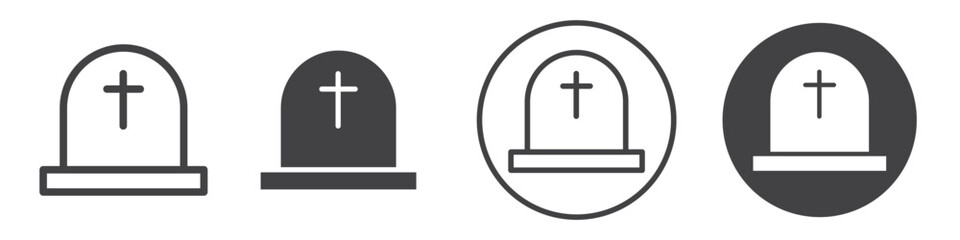 Fototapeta premium Tombstone icon thin line illustration