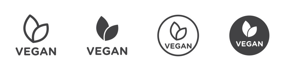 Vegan icon thin line illustration