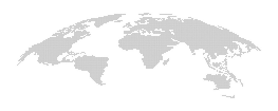 Detailed Dotted map of the world vector illustration