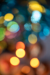 abstract background of bokeh defocused lights for Christmas background.