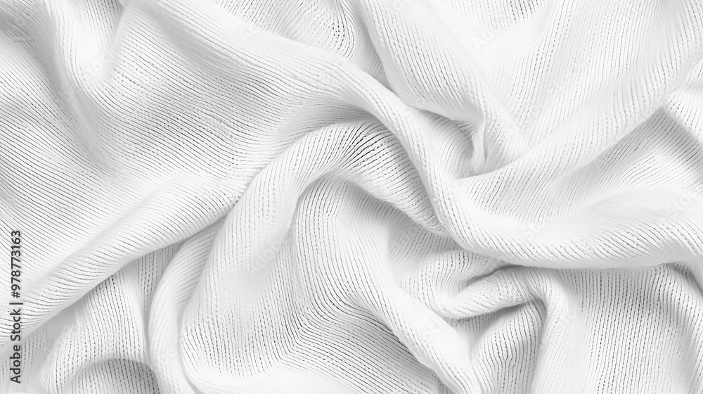 Aufkleber white woven fabric texture background : generative ai